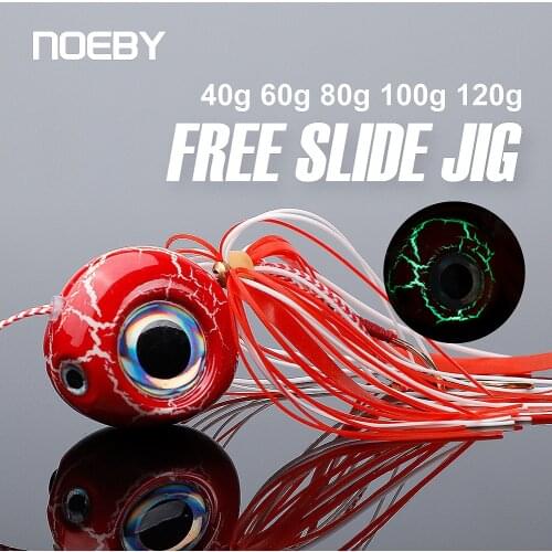 Noeby Tai Rubber Kabura Jigging Fishing Lures 40-120g Slider Jigs Sinker for Snapper Grouper Sea Boat Jigging Fishing Baits
