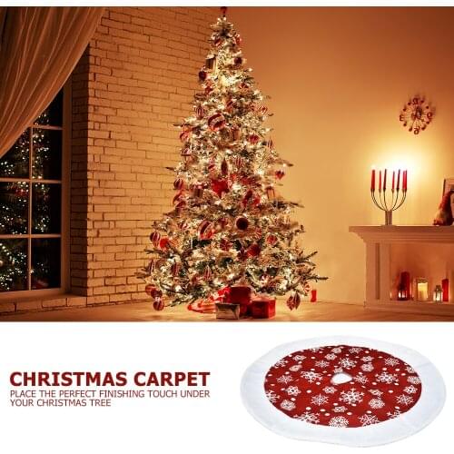 New Christmas Tree Skirt Carpet Grey Red Christmas Ornaments Decoration Tree Floor New Year Party Supplies Decoration Door Mat