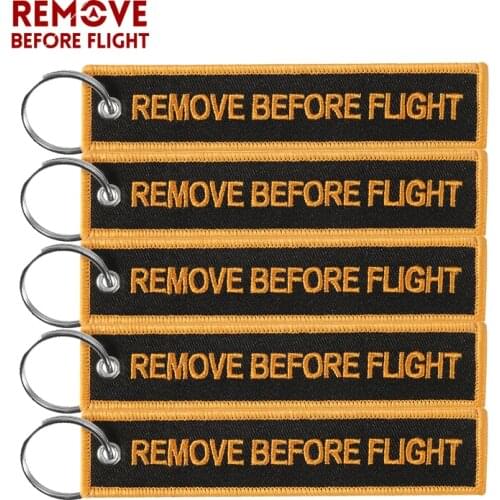 Newest Car Keychain Embroidery Remove Before Flight llavero moto Key Chain Key Ring Key Holder for Aviation Gifts 5PCS/lot