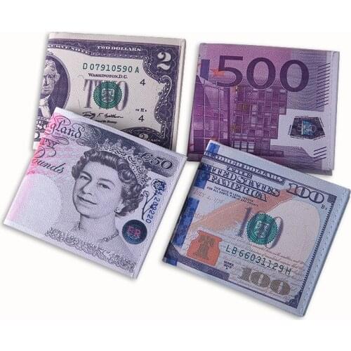 Novel Money Clip men women canvas dollar euro Wallet Moneyclip slim thin mini purse 2fold student cartoon cheap gift coin bag