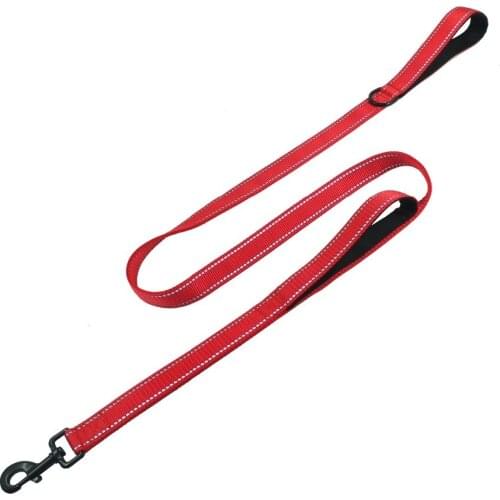 XPangle Double Handle Dog Leash 2 Handles Dog Leashes Leads for Pitbull Medium Large Dogs Reflective Durable Pet Products 1.5m