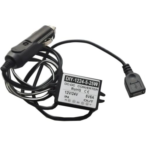 DC Converter 12V 24V 36V (8-40V) Step Down 5V Buck Module Car Power Supply With Cigarette Lighter Plug To USB Charger