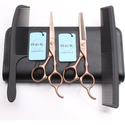 4Pcs/Set A9030 5.5'' Professional Hairdressing Human Hair Scissors Japan Steel 440C Combs + Cutting Shears + Thinning Scissors