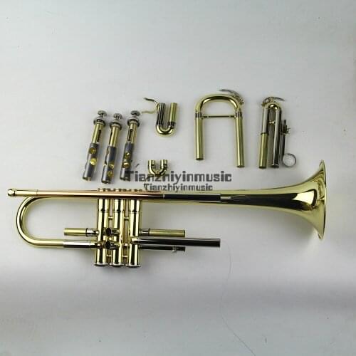 Professional heavy duty soprano Bb Trumpet gold lacquer w/case by Easter music