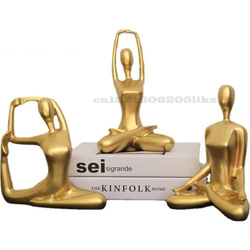 Nordic Resin Yoga Figure Ornament Statue Sculpture for Zen Garden Home Yoga Living Room Wine Cabinet Decorations