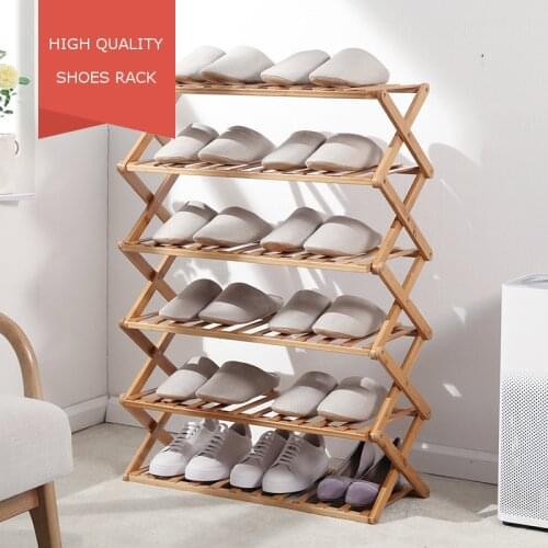 JOYLIVE Foldable Shoe Rack 2/3/4/5/6 Layers Bamboo Cabinets Shelf Home Organizer Holder Shoes Storage Rack Dormitory Doorway