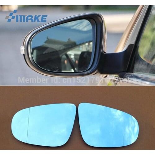 SmRKE 2Pcs For Volkswagen Bora 2008-2015 Rearview Mirror Blue Glasses Wide Angle Led Turn Signals light Power Heating