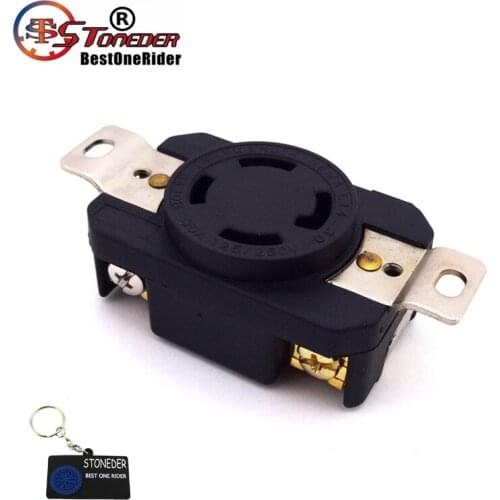 STONEDER 125 250V 4 Prong Receptacle Gasoline Generator Twist Lock Socket For NEMA L14-30R 30AMP