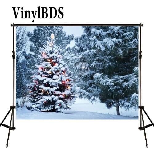 VinylBDS Backgrounds Photography Winter Snow Christmas Tree Backdrops Photography Scenery Colour Neon Backdrops For Photo Studio