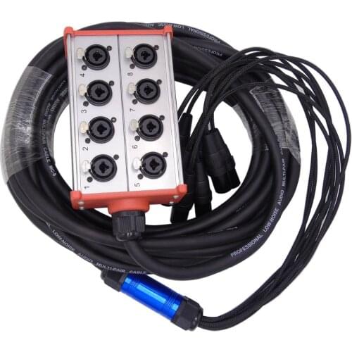 High quality 8 Channel 3 Pin XLR Snake Cable with Male connector to XLR Combo Jack socket Audio Cord snake cable