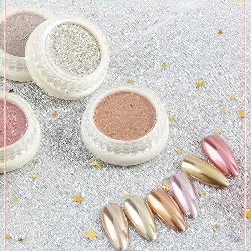 1.5g Solid Nail Art Magic Mirror Powder Glitter Shining Super Bright Gold Silver DIY Plating Sequins Chrome Pigment 1 Brush