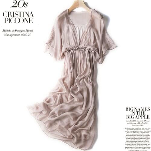 100% Silk White Dress for Women Summer 2021 Beach Maxi Dress Female Casual Ladies Dresses Elegant Vestido De Mujer Pph5017