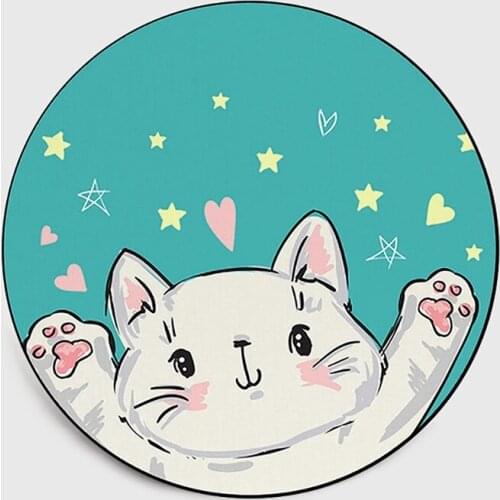 150cm Cute Cartoon Kitty Round Carpet Childrens Climbing Mat Basket Chair Bedroom Non-slip Mat