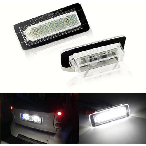 2PCS Car LED License Plate Light for Benz Smart for Two Coupe Convertible 450 451 Car Lights car accessories CanBus No Error
