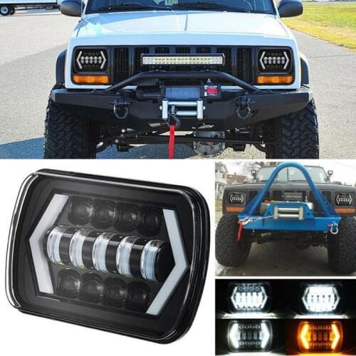 55W 7X6"5x7" DRL LED Projector Headlight 6000K Hi-Lo 2400LM Low Beam 3500LM High Beam For Jeep Cherokee XJ /Jeep Wrangler YJ