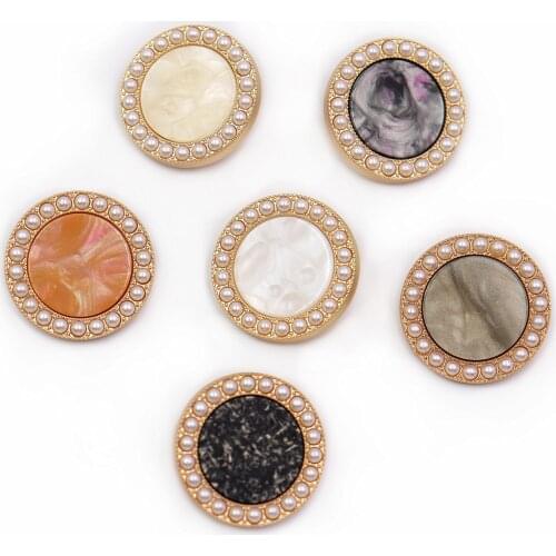 6Pcs/Lot Metal Bead Button Clothes Sweater Coat Decoration Suit Flat Good Quality Accessories DIY Clothing X-042