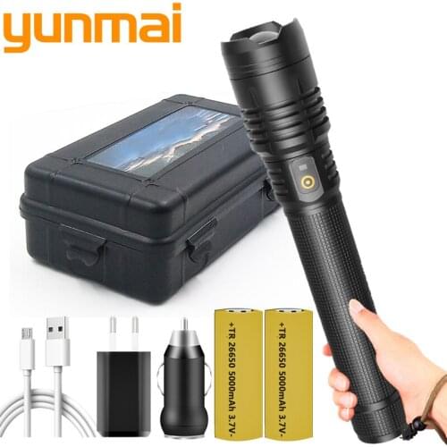 XHP90.2 Aluminum Tactical LED Flashlight USB Rechargeable Zoom Torch Power Bank Function 18650 or 26650 Battery Lantern Litwod