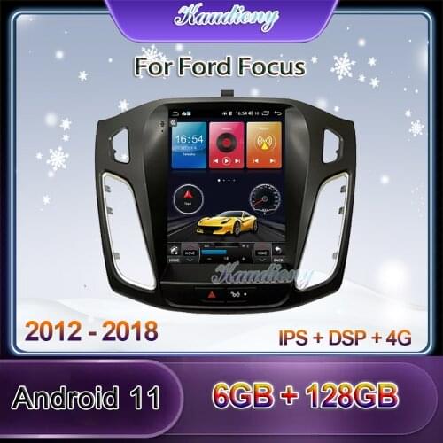 Kaudiony Tesla Style 10.4" Android 10.0 Car Radio Automotivo For Ford Focus Car Dvd Multimedia Player Auto GPS Navigation 4G BT