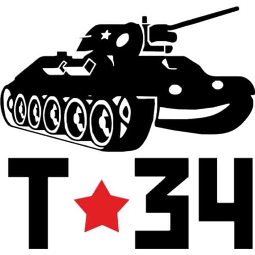 Car Stickers Funny Tank T-34 Ussr Victory Day Auto Motorcycles Accessories PVC Decal for BMW VW Audi Octavia Gti
