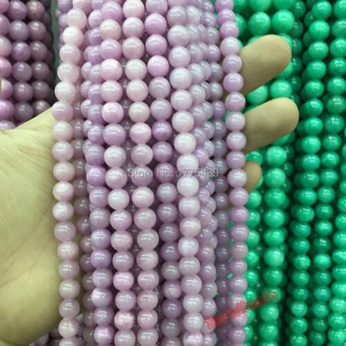 Free Shipping Wholesale 6mm 8mm 10mm 12mm Natural Stone Purple Jadee lavender round Beads For Bracelet Necklace Jewelry Making