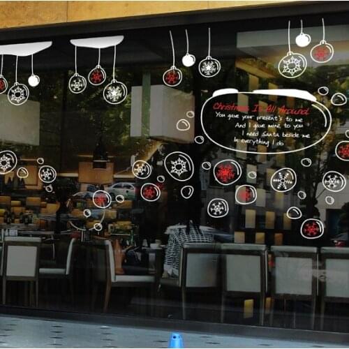 Large Christmas Sticker X mas Decal Posters Vinyl Wall Decals Decor Mural Glass Shop Window Home Decoration