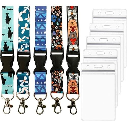 Flower Starry Sky Oil Painting Art Fashion Lanyard For Keys Id Card Gym Phone Strap Usb Badge Holder Diy Lariat Lanyard A43567