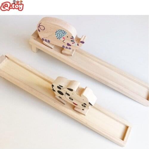 Wooden block toys Animal walking cow elephant Animal balance toy wooden balancing gift Children Montessori Christmas gift toy