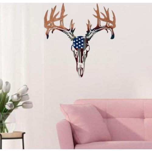 Deer Head Wall Sculptures Hollow Statue Decoration Figurines Living Room Bar
