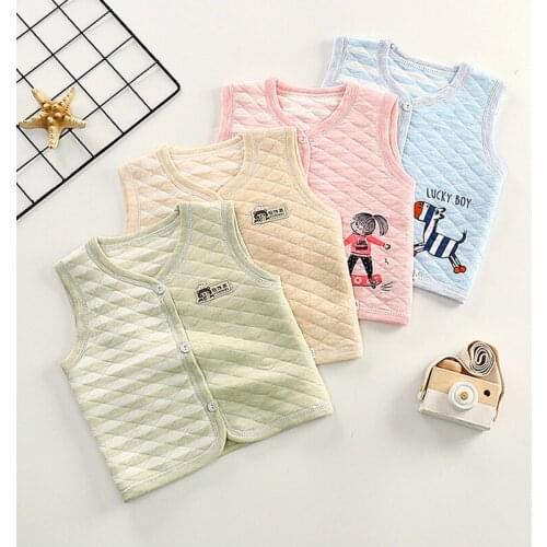 Cotton childrens boy vest girl vest baby children sleeveless jacket waistcoat baby cardigan vest plus velvet thickening