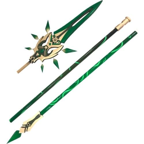 Game Genshin Impact Primordial Jade Winged-Spear Cosplay Weapons Halloween Carnival Replica Prop Anime Show Xiao Props