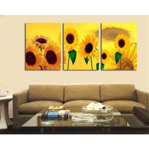 Sunflowers Kitchen Home Decoration Diy Diamond Crystal drill Painting Embroidery Mosaic Picture Combination Triptych