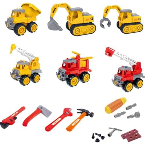 Construction Vehicles Truck Toys Set Simulation Engineering Car Toy Mining Car Fire Truck Durable Pretend Toys Set