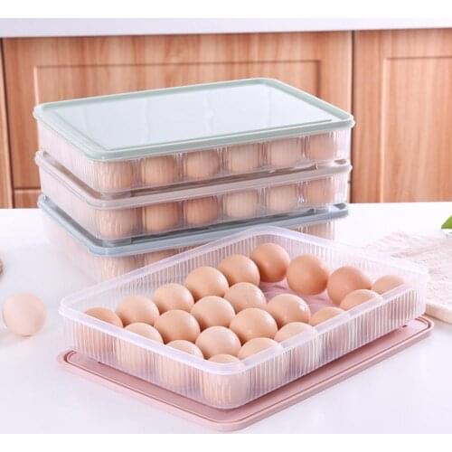 Refrigerator Food Storage Box Kitchen Accessories Organizer Fresh Box Dumplings Vegetable Egg Holder Stackable Microwave