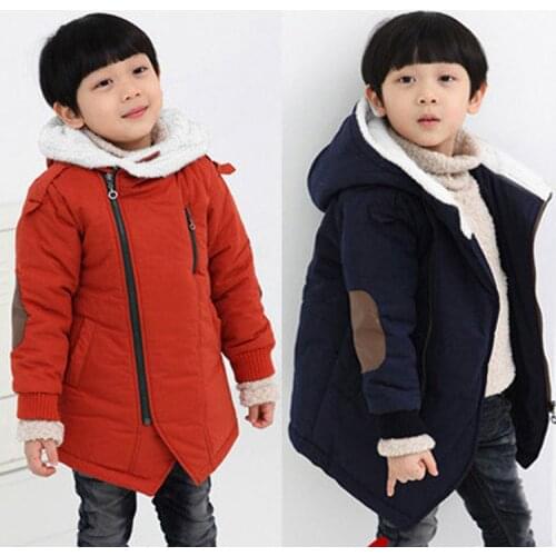Winter Jacket For Boys Children Warm Thick Velvet Winter Coat For Boys Hooded Kids Outerwear Parka Casual Baby Boy Clothes