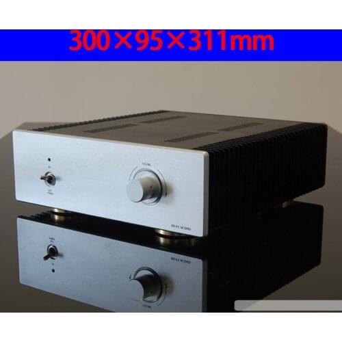 KYYSLB 300*95*311mm All Aluminum Amplifier Chassis Box House DIY Enclosure with Cooling Hole Amplifier Case Shell