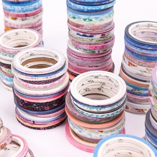 100 Rolls Washi Tape Foil Gold Skinny Decorative Masking Scrapbooking Washi Tapes DIY Handbook Masking Tape