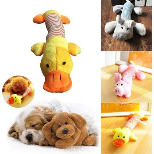 Soft Squeak Dog Toy, Interesting Fleece Durable Chew Toy, Funny Plush Pet Toys, Durable Intercative Molar Toy Elephant Duck Pig
