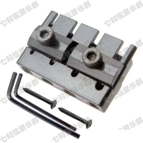 A set Black 4 String Headless Bass Guitar Locking Nut