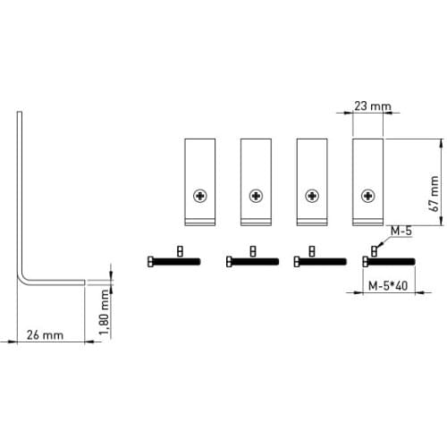 UNDER COUNTER WASHBASIN FIXING KIT