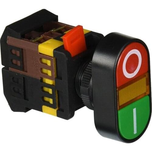 New AC 600V 10A ON OFF ON AND OFF Momentary Push Button Switch with 220V Neon Light