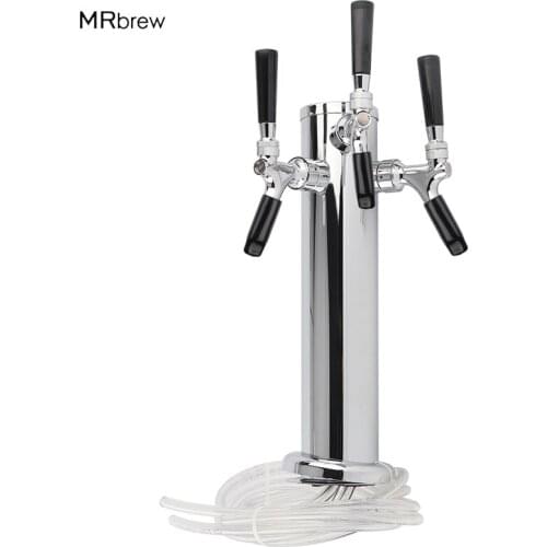 Triple Beer Faucet Tower, Homebrew Beer Tower For Bar Party Chrome Plated Draft Beer Tower With Beer Tap,Beer Dispenser Tools