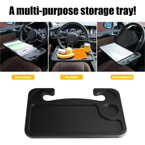 Car Steering Wheel Desk Tray ABS Plastic Laptop Tablet Notebook Eating Desk Travel Drinking Tray Board Dining Table Holder