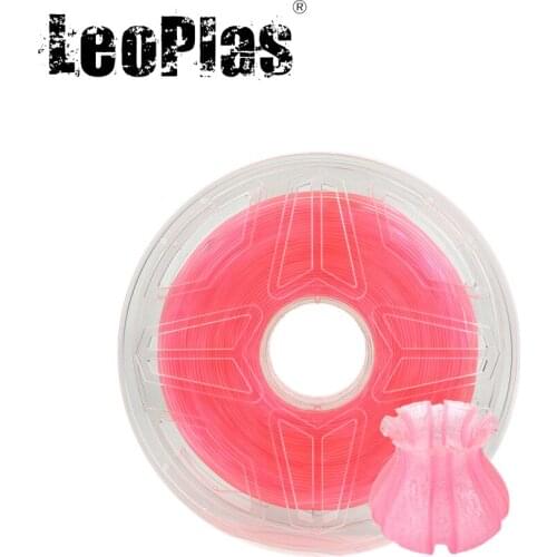 LeoPlas 1kg 1.75mm Transparent Translucent Clear Pink PLA Filament For 3D Printer Consumable Printing Supply Plastic Material