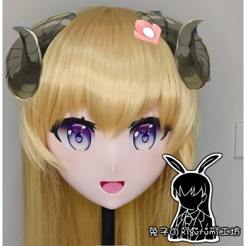 RB1011)Full Head Female Resin Cosplay Japanese Role Play Kigurumi Mask Crossdresser Doll Transgender Mask
