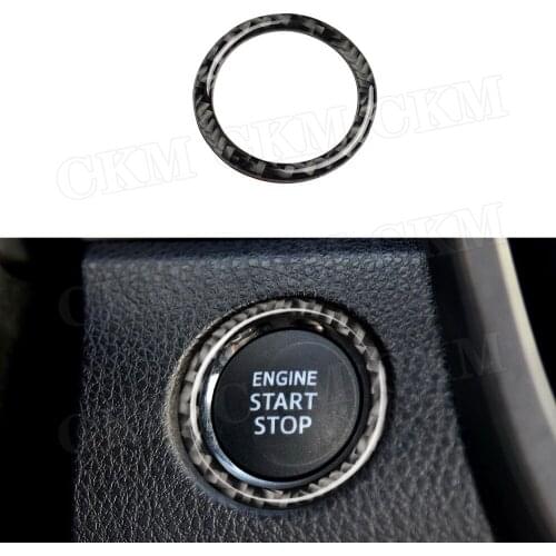 Carbon Fiber Car Engine Start Stop Button Ring Trim Frame Sticker For Toyota Camry 2018 2019 Car Accessories