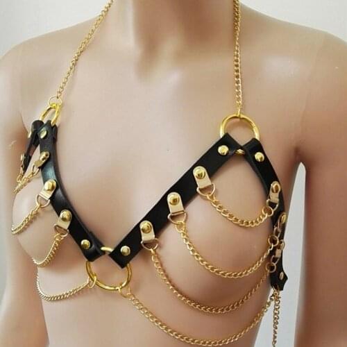 2021 New Handmade Punk Harajuku Couple Performance Fashion Strap Belt One Belly Belts With Jewelry Waist Chain Accessories