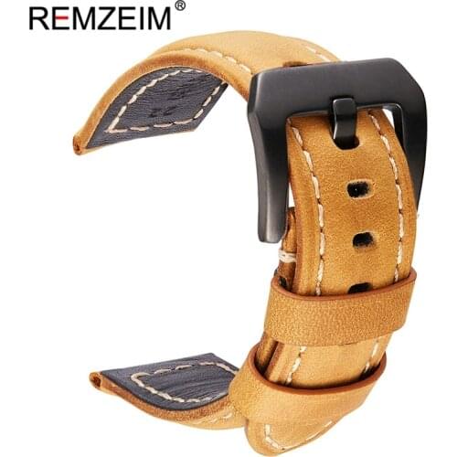 Handmade 4 Color Watch Accessories Vintage Genuine Crazy Horse Leather 20mm 22mm 24mm 26mm Watchband Watch Strap Accessories