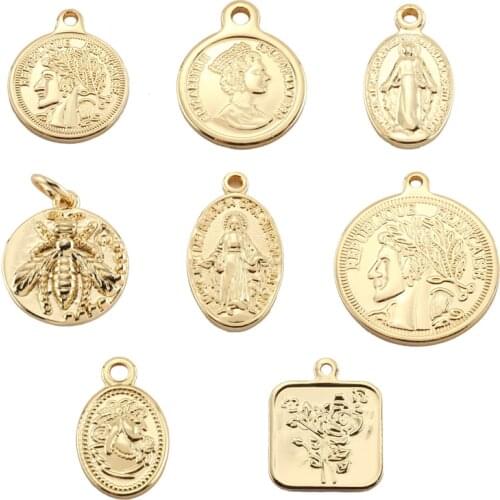 Charm Charms for Jewelry Making Supplies Jesus Apollo Flower Pendant Diy Earring Bracelet Necklace Copper Zircon Accessories