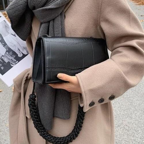 Special Braided shoulder strap PU Leather Flap Bags For Women 2021 Small Shoulder Bag Lady Handbags Luxury Crossbody Bag