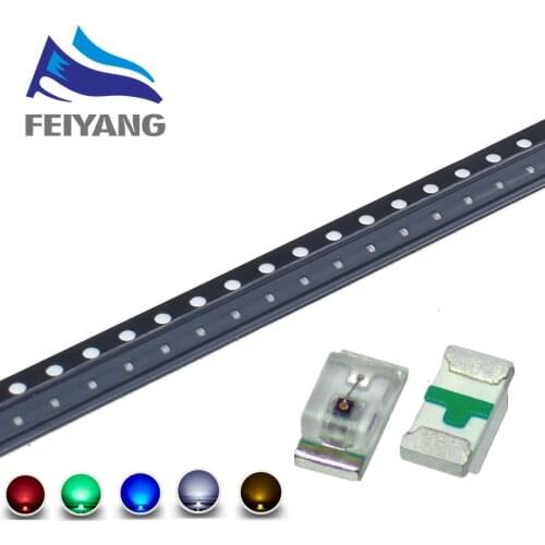 100PCS 0402 SMD LED light-emitting diode smd Red Yellow Blue Green White Orange 1.0*0.5*0.4MM 1005 super bright